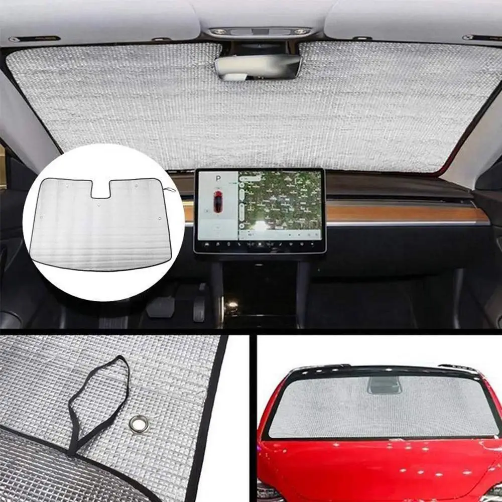 Складной солнцезащитный козырек для Tesla Model 3 отражающий УФ лучи переднего окна