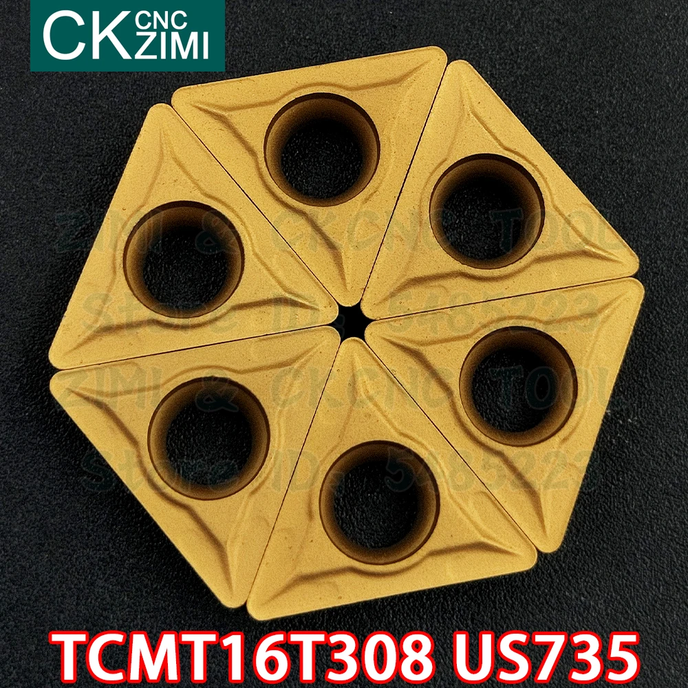

TCMT16T308 US735 TCMT 16T308 US735 Carbide inserts Wood External Turning inserts Tools CNC Metal Lathe cutter Tools for steel