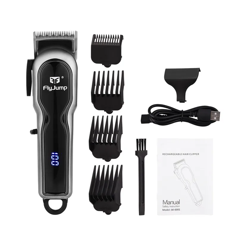 

Electric Hair Clipper with Adjustable Length Rechargeable Hair Barber for Men Haircut LCD Display with 4 Limit Combs
