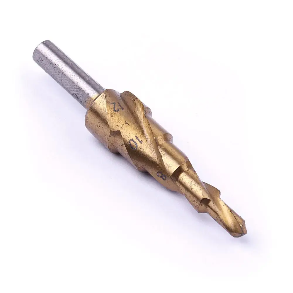 2 шт. 4-12 мм HSS титановая спиральная рифленая ступенчатая сверла треугольный