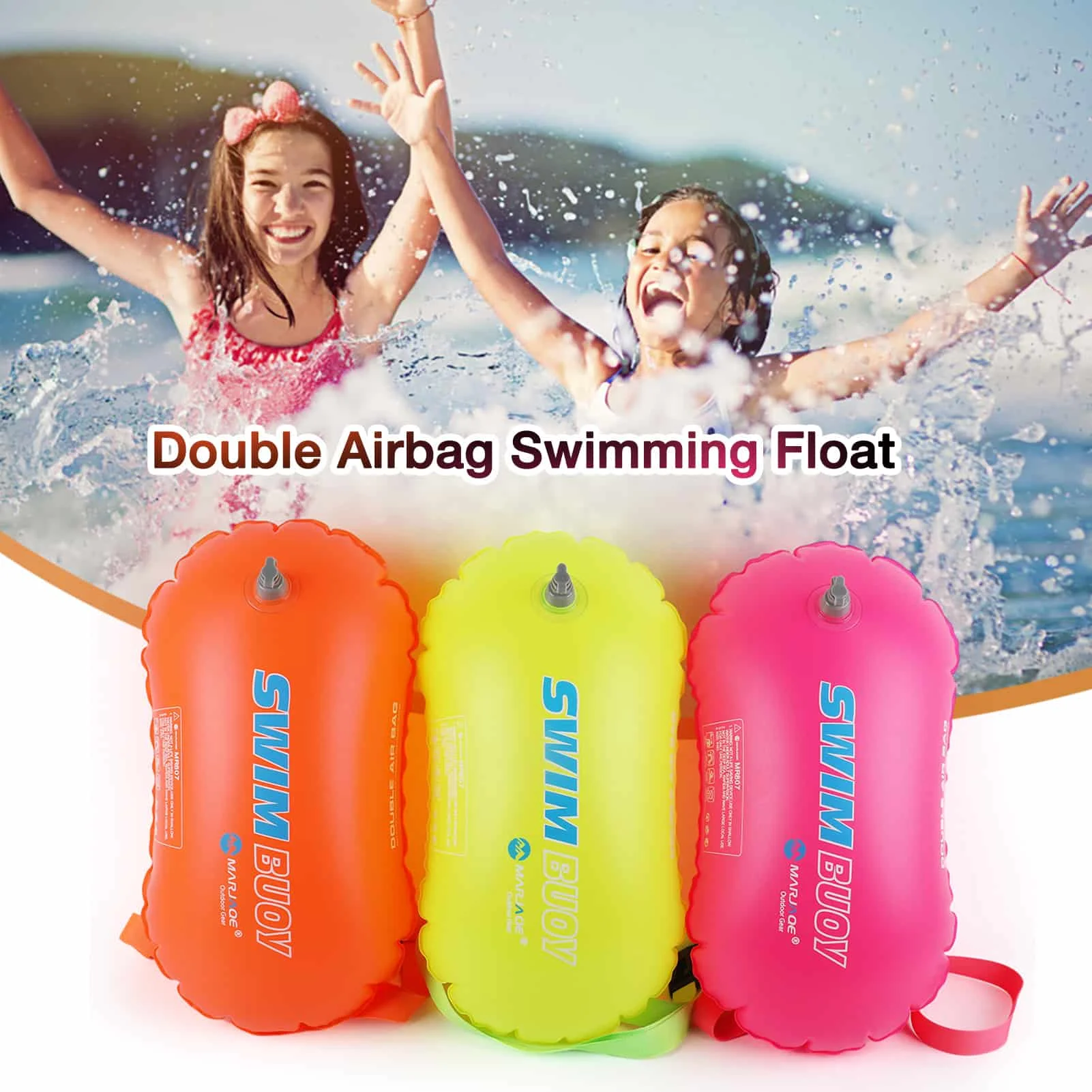 

Swimming Buoy Inflatable Safety Float Bag Double Airbag Swimming Float Air Dry Bag For Water Sport Swimming Accessories