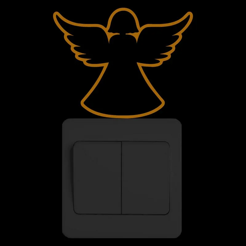 Счастливого Рождества светящиеся в темноте наклейки на стену милый ангел