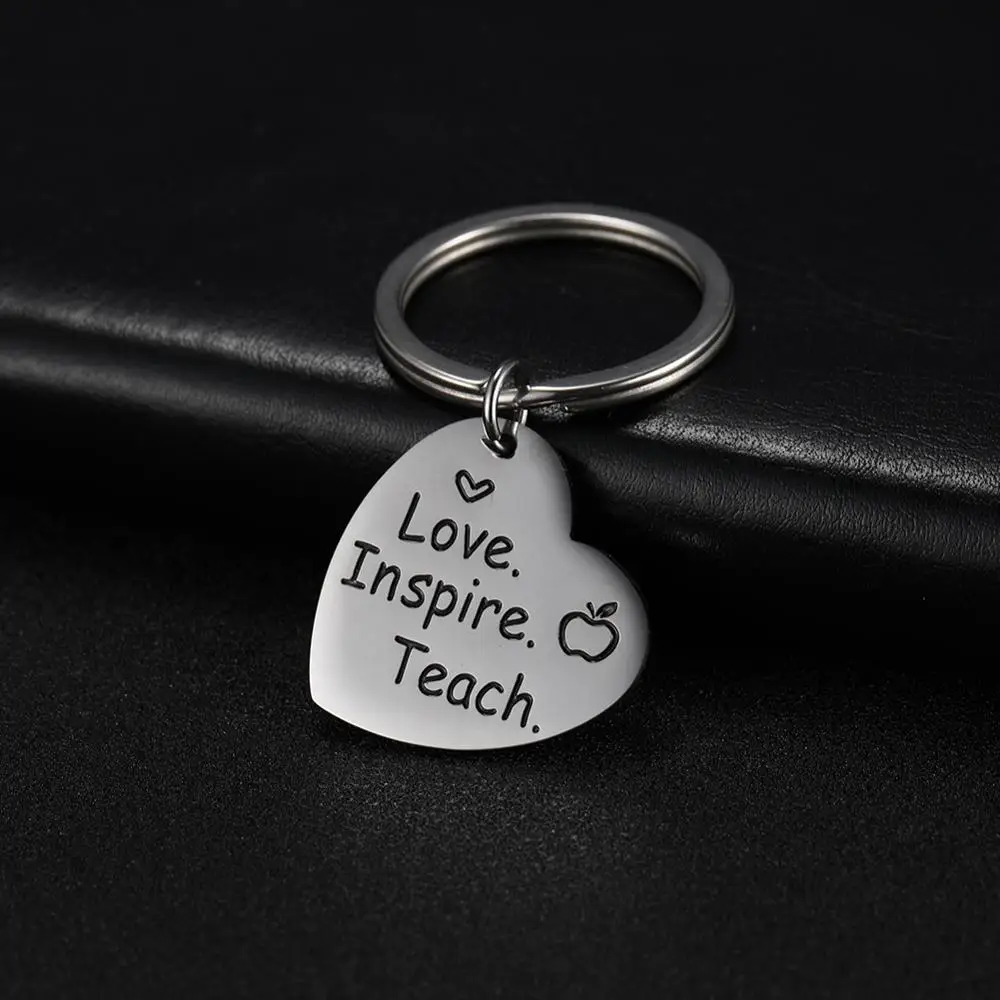 Цепочка для ключей моя форма учить любовь Inspire 316L кольцо из нержавеющей стали с
