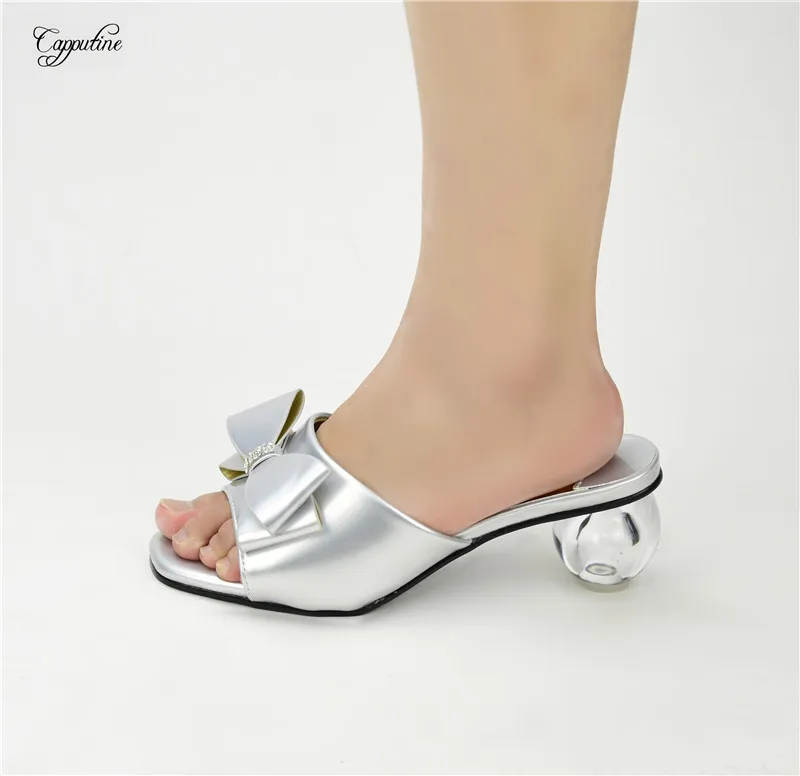 

Элегантные Серебристые вечерние туфли-лодочки; Женская вечерняя обувь на высоком каблуке в африканском стиле с бантом-бабочкой; Высота каб...