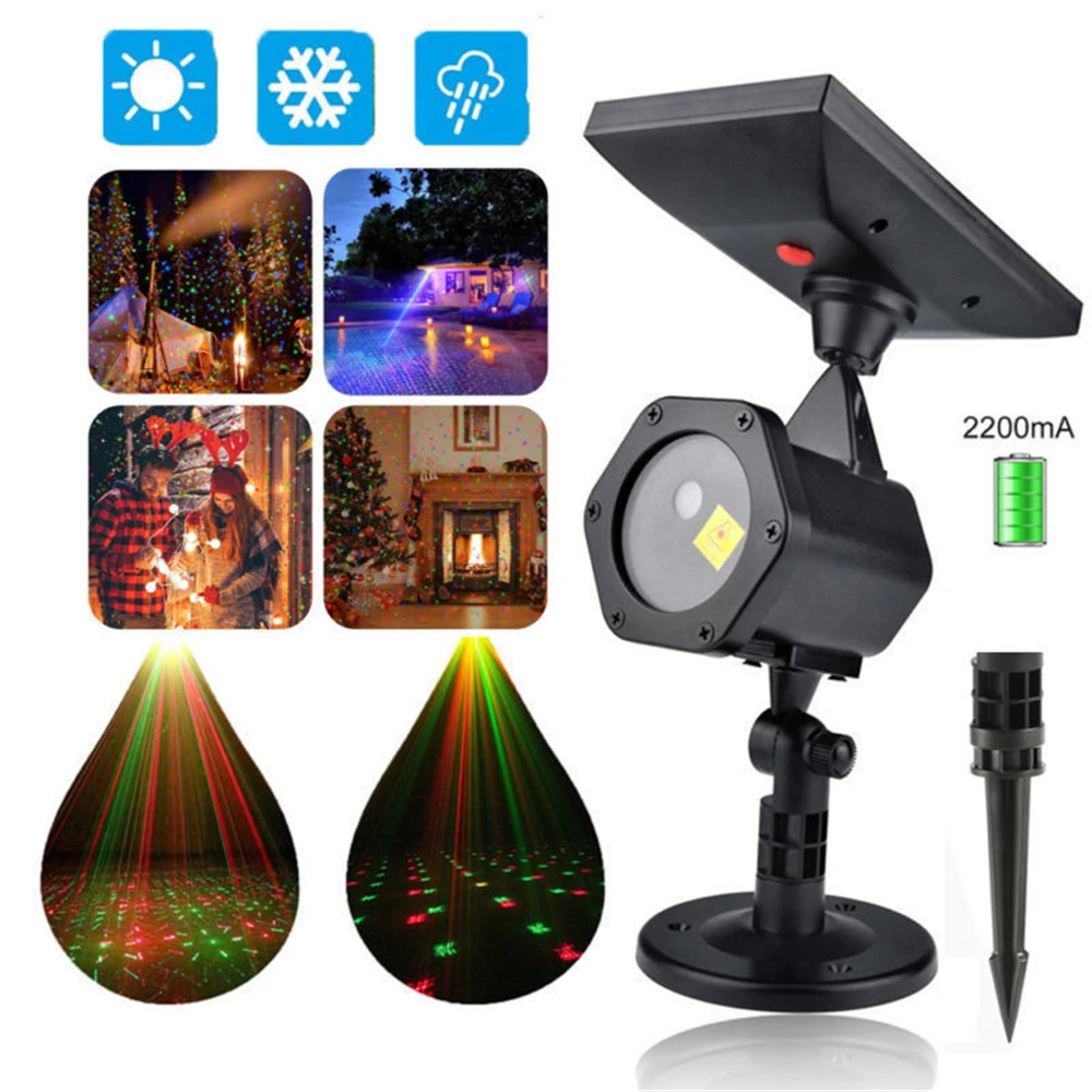 

2 In 1 LED Solar Light Home Party Lights IP 65 Waterproof Laser Projector Lamp for Outdoor Garden Lawn Lighting Landscape Light
