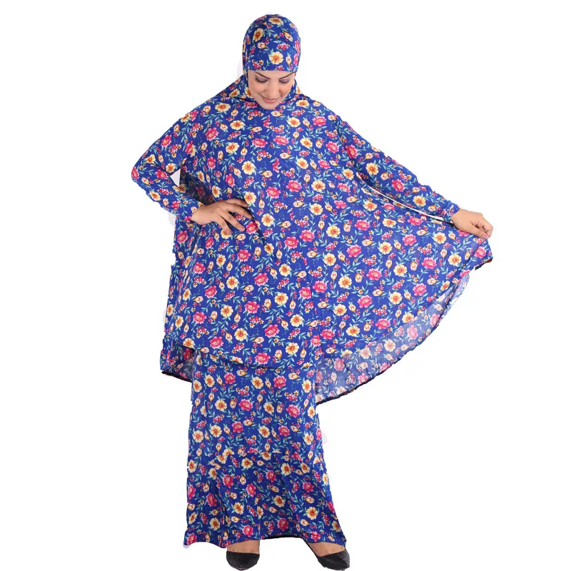 (12 шт./лот) новый стиль Женский кафтан с мусульманским принтом Khimar abaya два кубика