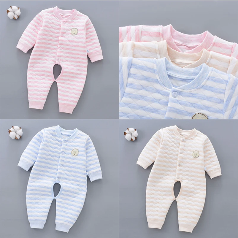 

Newborn Fall Clothes for Kids Winter Baby Girl Rompers Kids Thick Thermal Cotton Outfits Christmas Boy One Pieces Bodysuits 2021