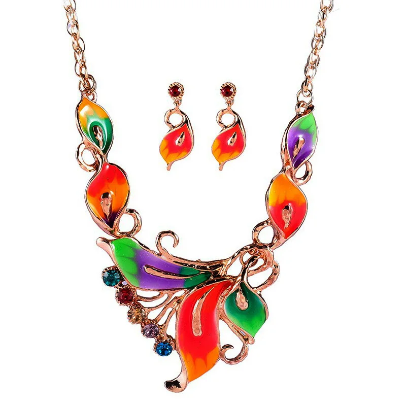 

GU113 женское ожерелье с бабочкой, серьги, костюм, свадебные ювелирные изделия из сплава набор свадебных аксессуаров