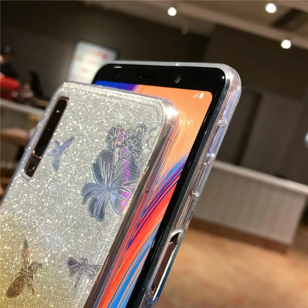 Блестящий чехол ТПУ Gradient Buterfly Rose Flower для Huawei P30 Pro P20 P10 P9 Lite 2016 мягкий Nova 5 5i 4 3 |