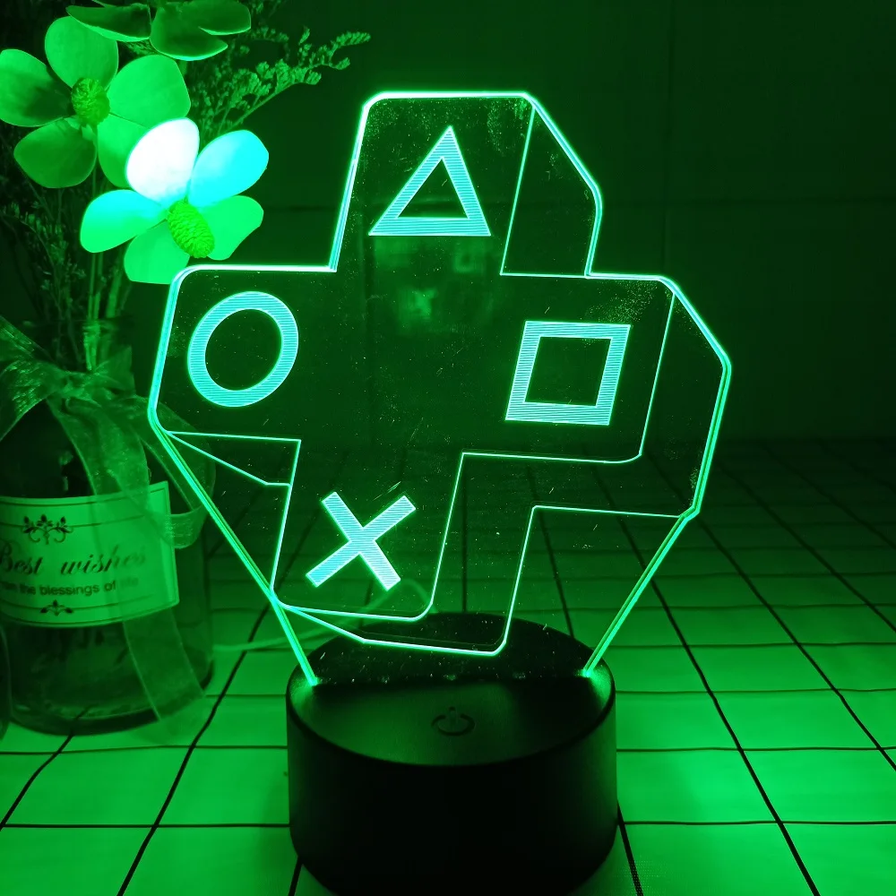 Игровой значок 3D Иллюзия ночника 7/16 Цвет Change настольная лампа Настройка