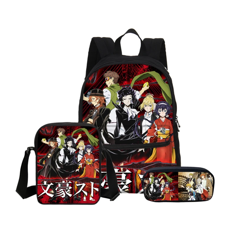 Индивидуальные Аниме страй собаки холст девушка школьная сумка набор модные