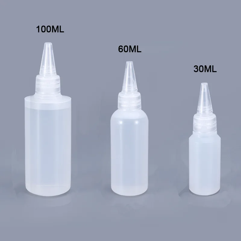 

Hot Sale 10PCS Plastic Dropper Bottles for Liquid Oil glue Soft HDPE Refillable Storage Container 30ML 60ML 100ML