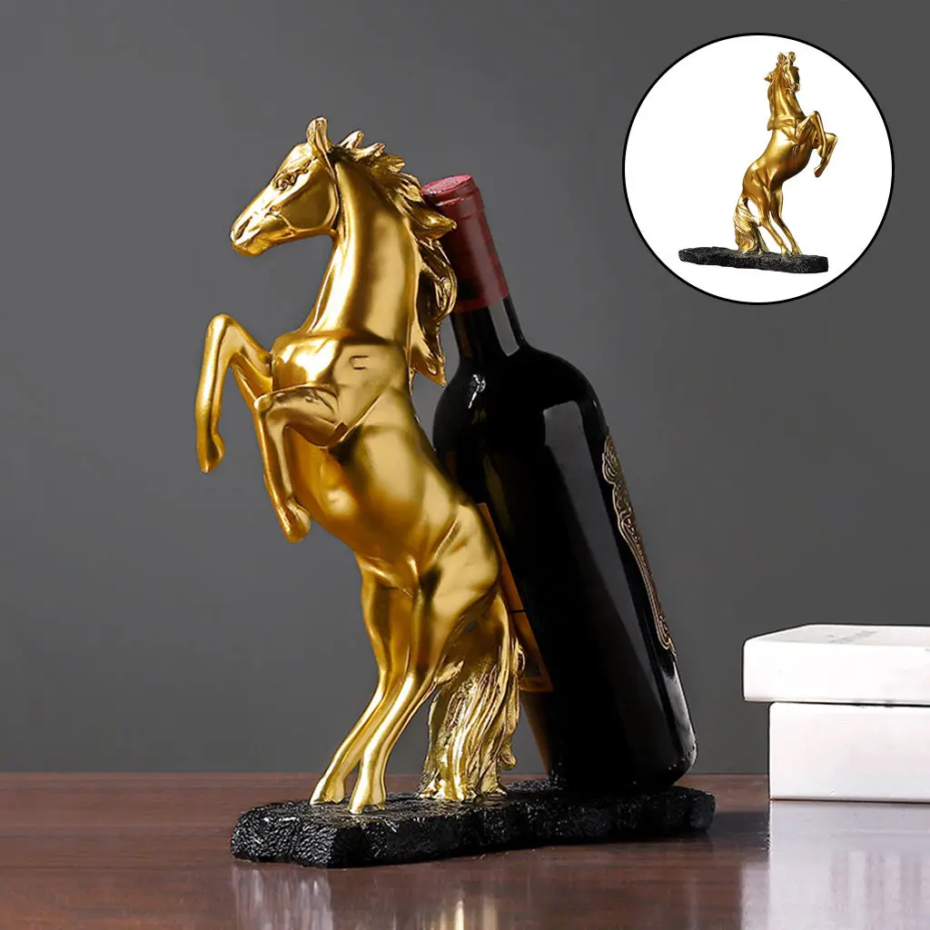 

Resin Horse Wine Rack Kitchen Wine Bottle Holder Display Stand Decorations
