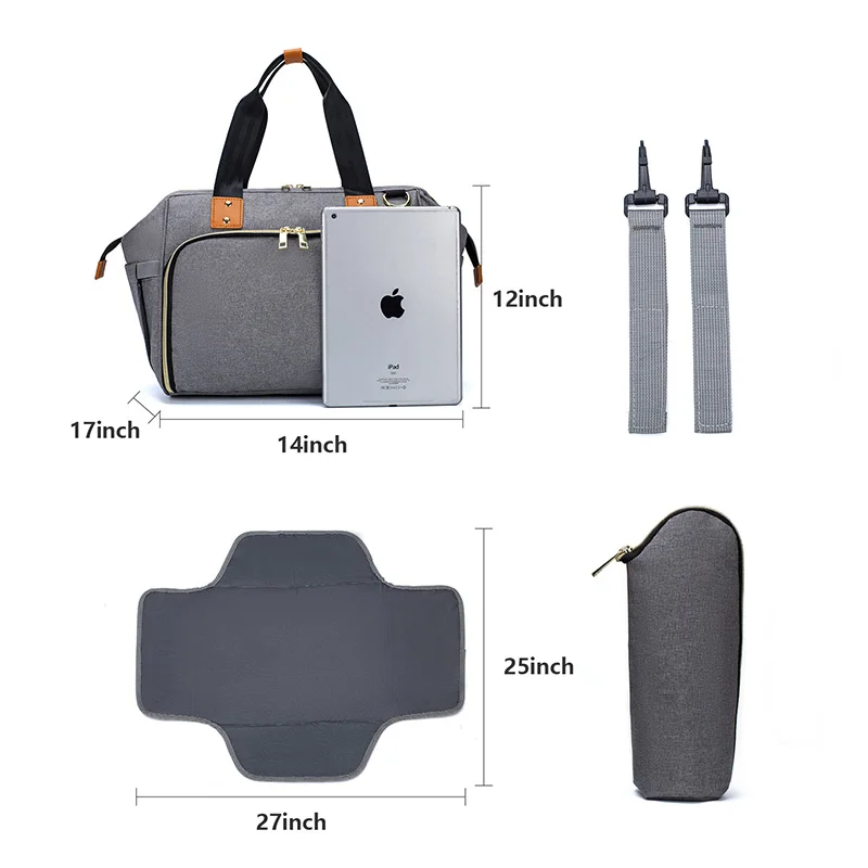 

Portable Maternity Backpack Stylish Baby Toiletry Bag With Changing Bed Multi-Functions Diaper Bag For Stroller Maternity Bag
