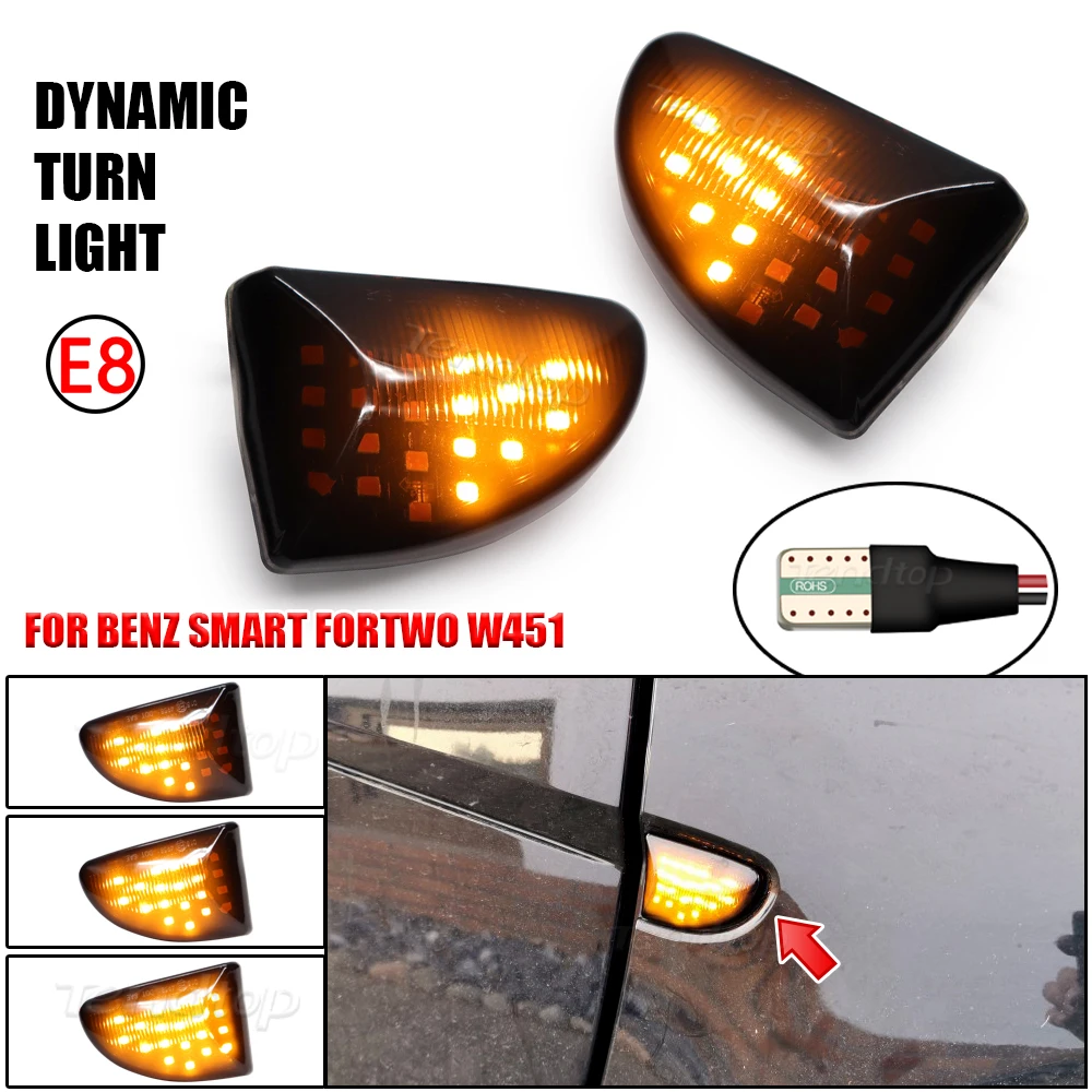 

For Mercedes Benz Smart Fortwo W451 Coupe Cabrio Dynamic Blinker LED Flowing Turn Signal Side Light Car Repeater Indicator Lamp