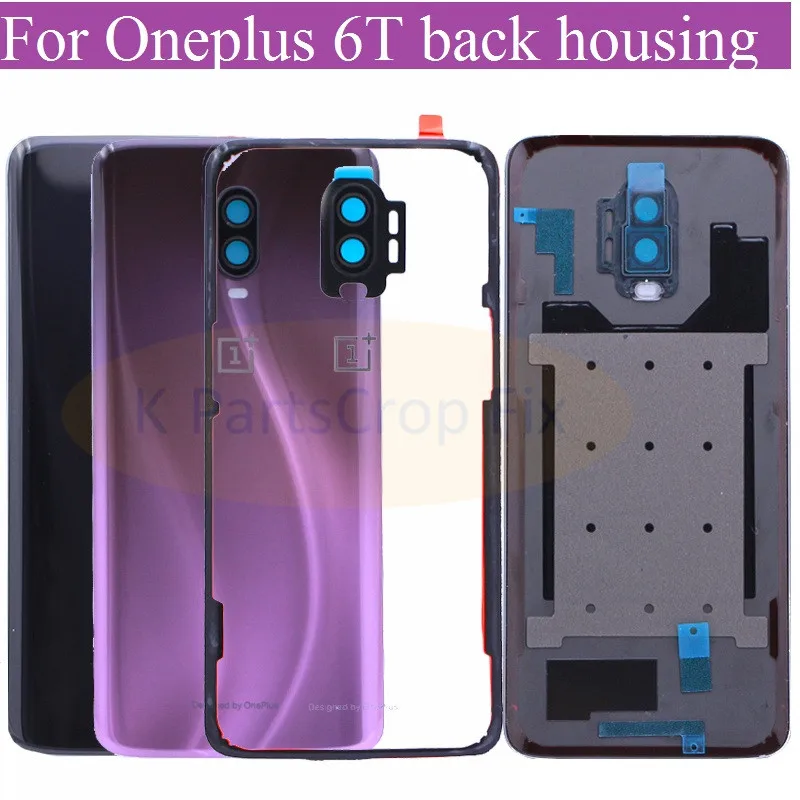 Для Oneplus 6T батарейный Корпус задняя крышка чехол для One Plus с объективом камеры