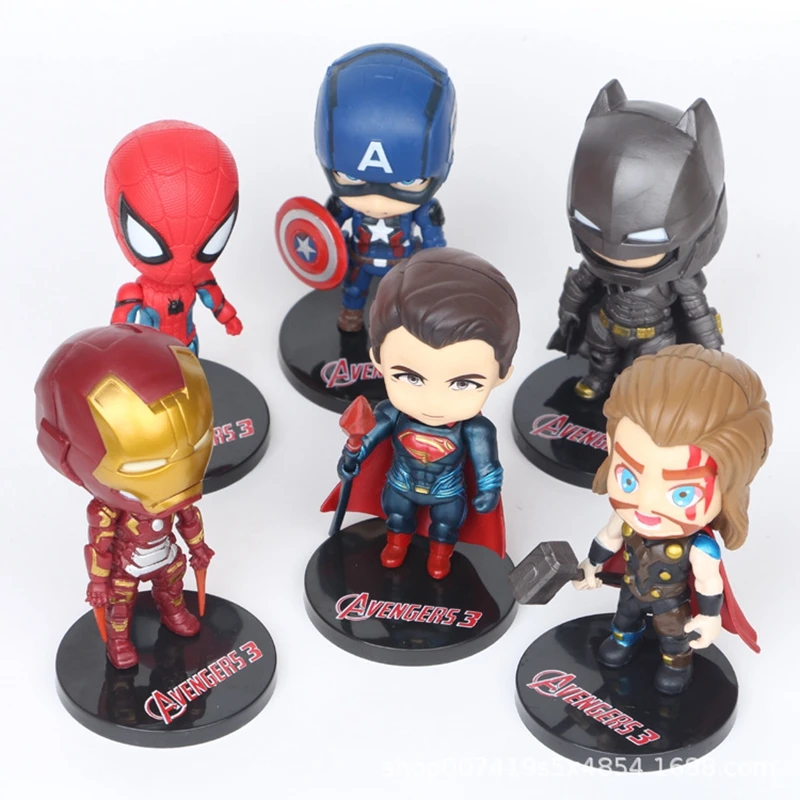 Фигурки Марвел 10 см 6 шт./комплект реквизит украшения для торта игрушки Человек