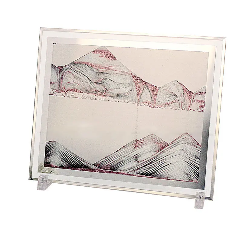 

Gift Glass Handmade Crafts 3D Dynamic Art Quicksand Painting Creative Hourglass Ornaments Rose Gold Send Base home decore