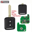 YIQIXIN 2 кнопки дистанционный ключ-брелок от машины для Nissan Elgrand X-TRAIL Qashqai J10 Navara D40M Micra K12 Примечание NV200 M20M 433 МГц ID46