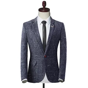 Новинка 2018, модный мужской повседневный деловой костюм из бутикамужской костюм со стоячим воротником в британском стиле, блейзер, пальто
