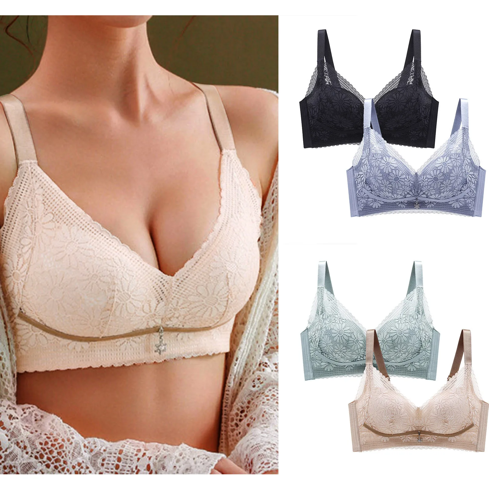 

2 шт., бесшовный бюстгальтер без косточек, с открытой спиной