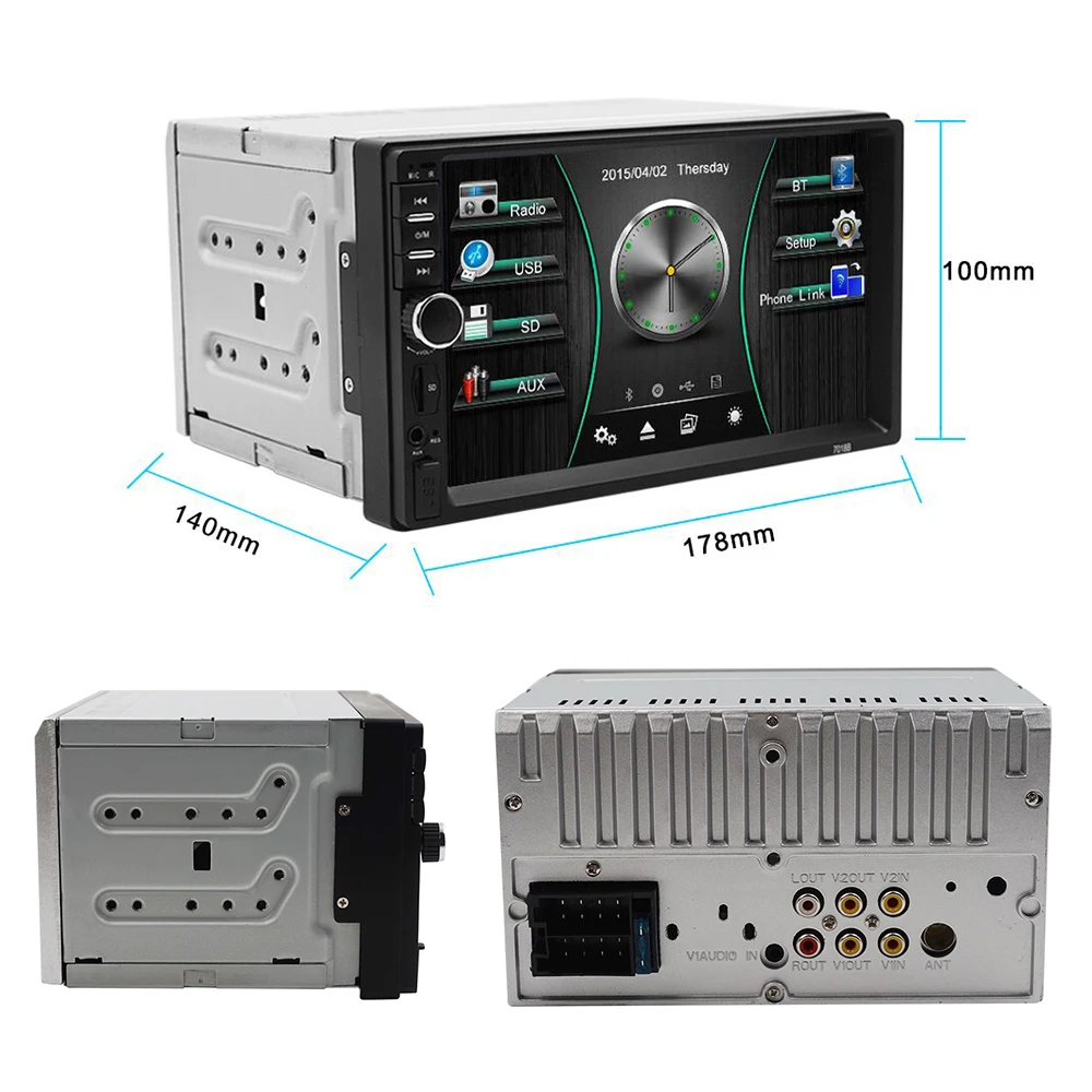 7 дюймов 2Din сенсорный Экран FM TF автомобиль радио Bluetooth стерео MP4 MP5 мультимедия