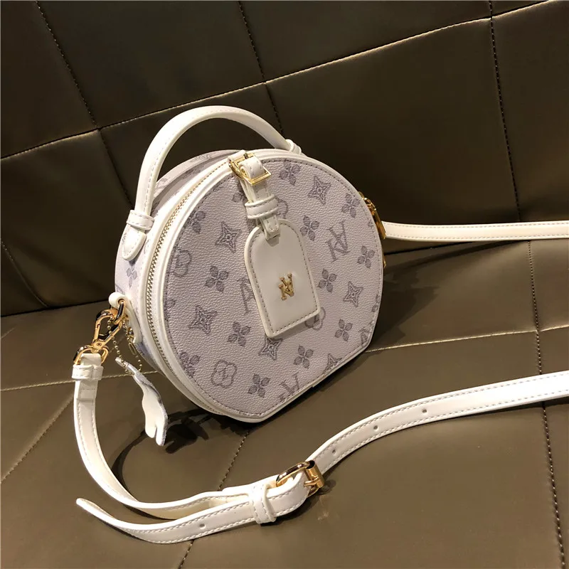 

High Quality Ladies Genuine Leather Round Bag 2021 New Luxury Designer Bag Ladies Shoulder Messenger Bag Popular Retro Wallet
