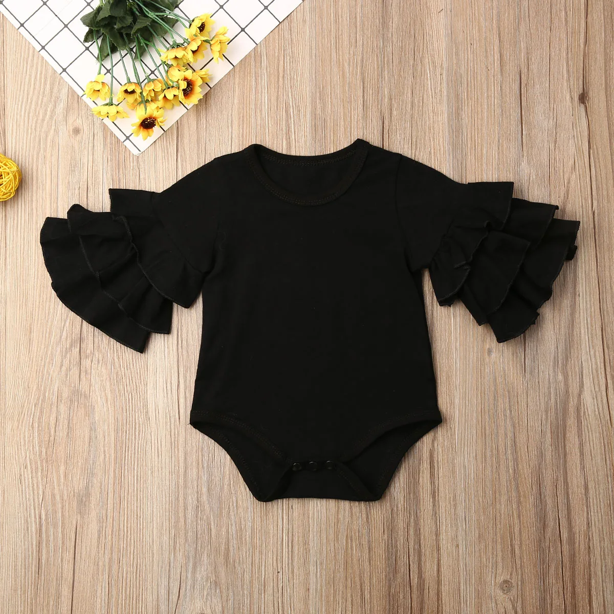 Комбинезон для новорожденных Pudcoco однотонный комбинезон с длинным рукавом и