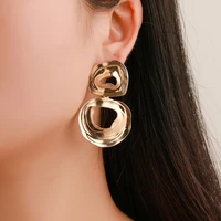fashionable metal earrings exaggerated retro irregular pattern earrings