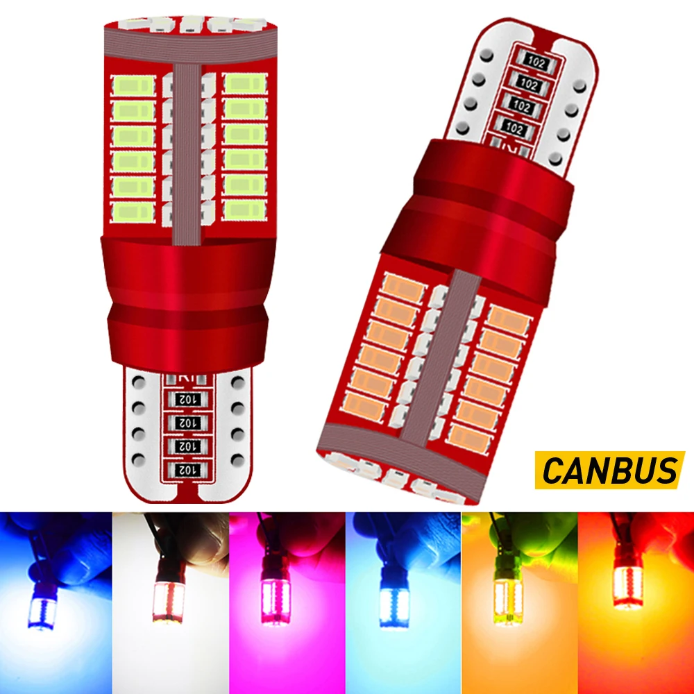 2 шт. Автомобильные светодиодные лампы T10 W5W Canbus Светодиодная Лампочка 57SMD 4014 для