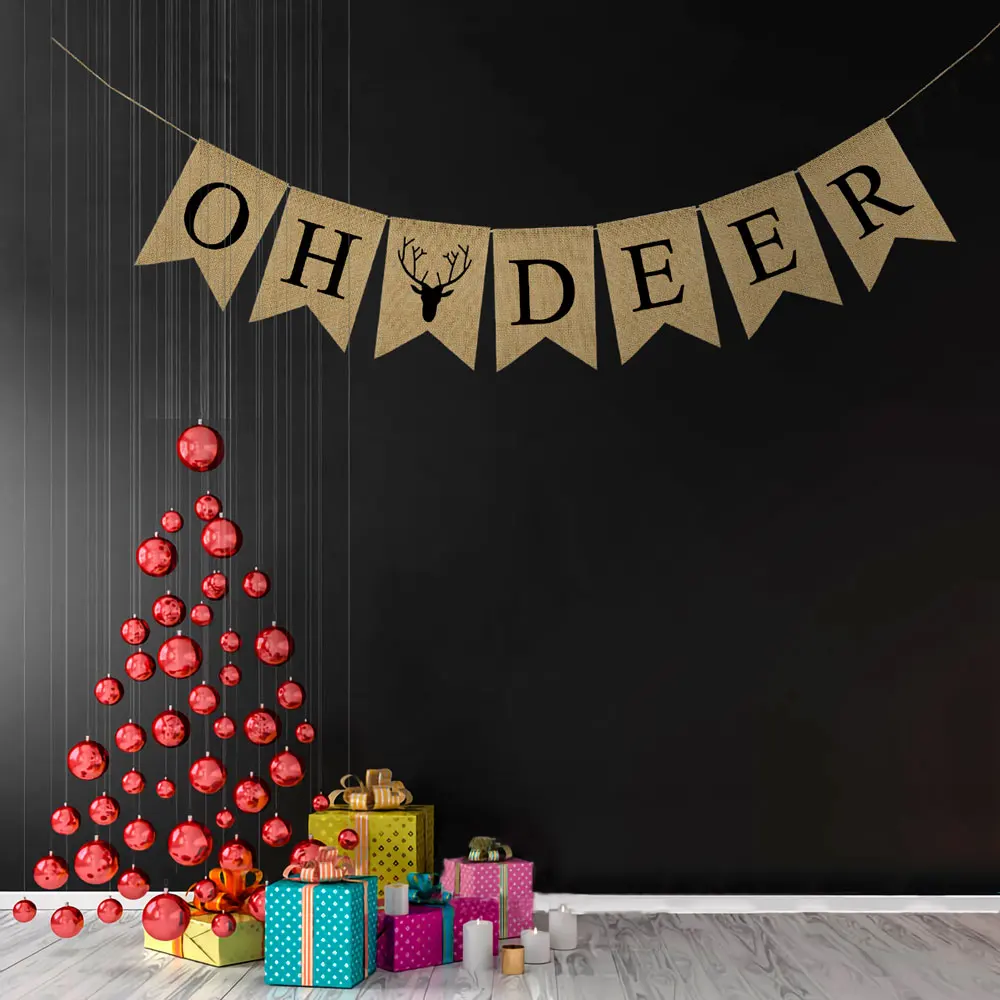 Джутовые мешковины oh Deer гирлянды флажки детские пеленки вечерние зимние день
