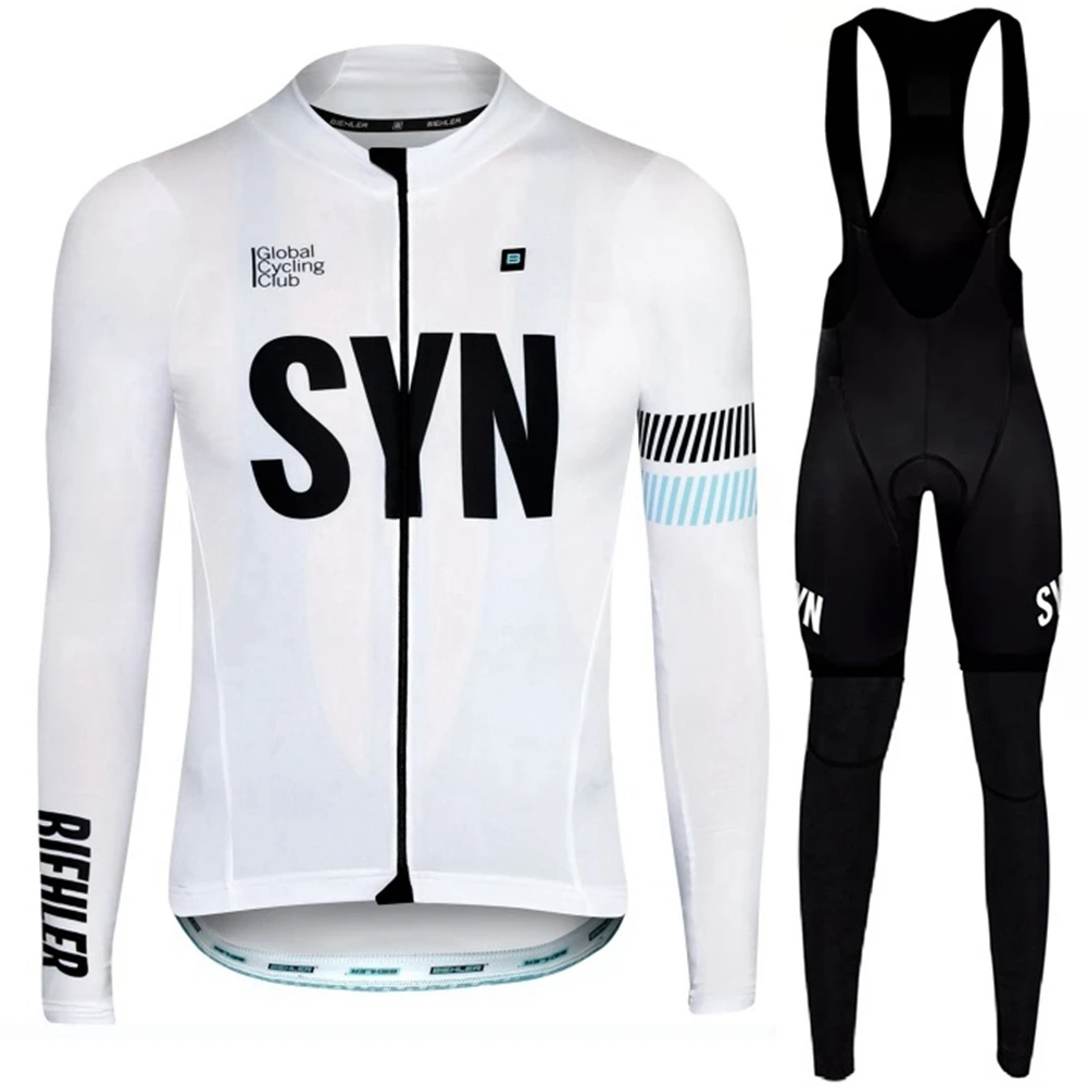 

SYN Team Winter Thermal Fleece Cycling Set 5-15℃ Long Sleeve Jersey And Bib Pants Riding Bike outdoor sports Conjunto Ciclismo