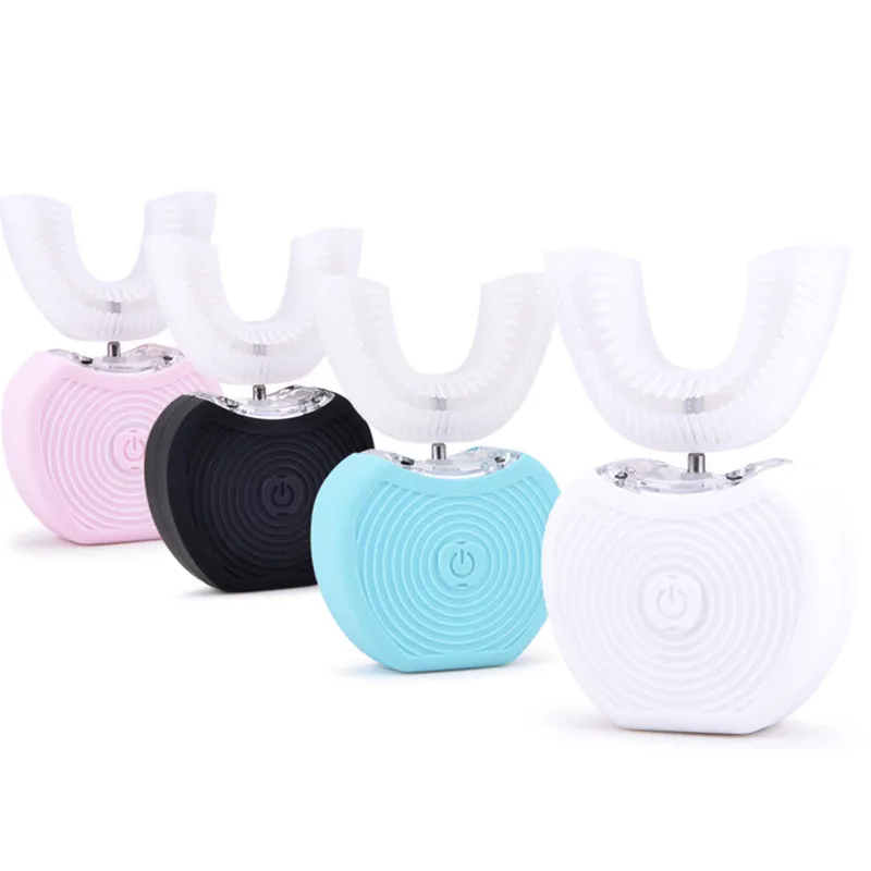 360 Degree Intelligent Automatic Sonic Toothbrush U Type Tooth Brush USB Charging Tooth Whitening Blue Light