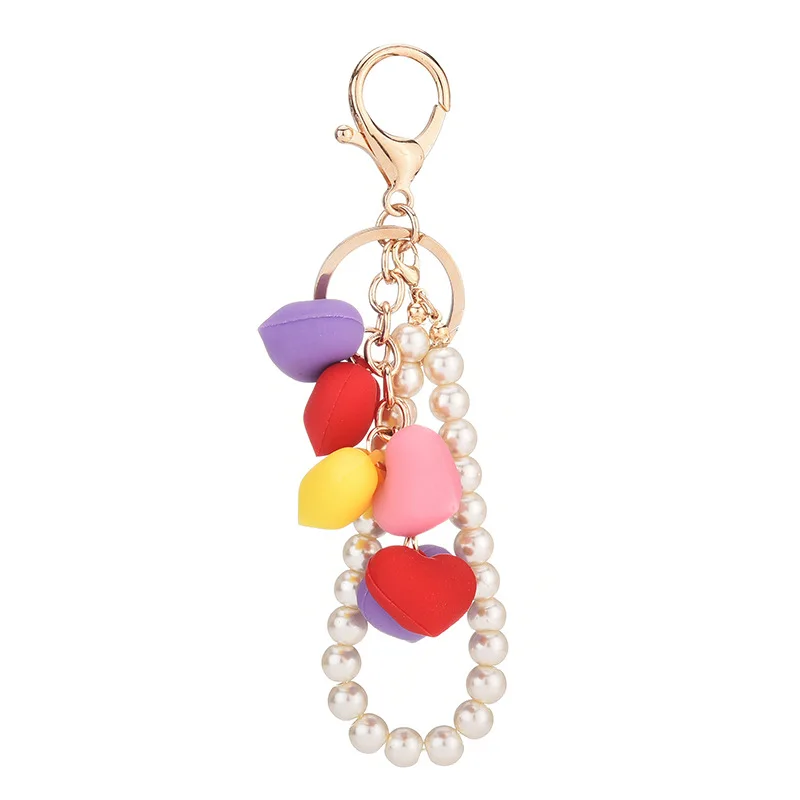 

Creative Heart Cartoon Geometry Love Key Chain Personality Trend Scandinavian Car Keychains Bag Pendant Keyring Women Girl Gift