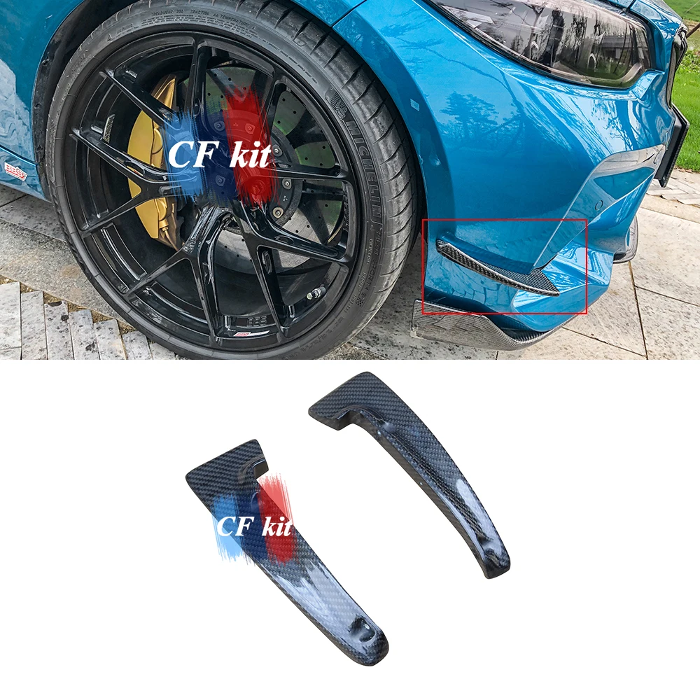 CF комплект реальные Углеродное Волокно сплиттер передней губы автомобиля Fender