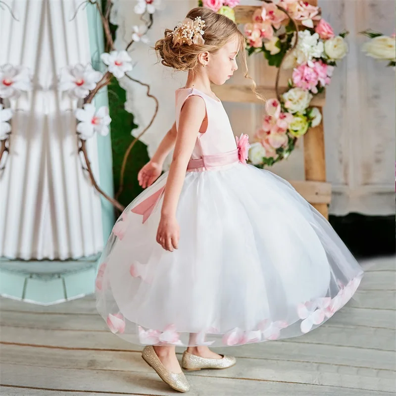 Летнее платье для детей Платье девочек с цветочным узором вечерние свадебное