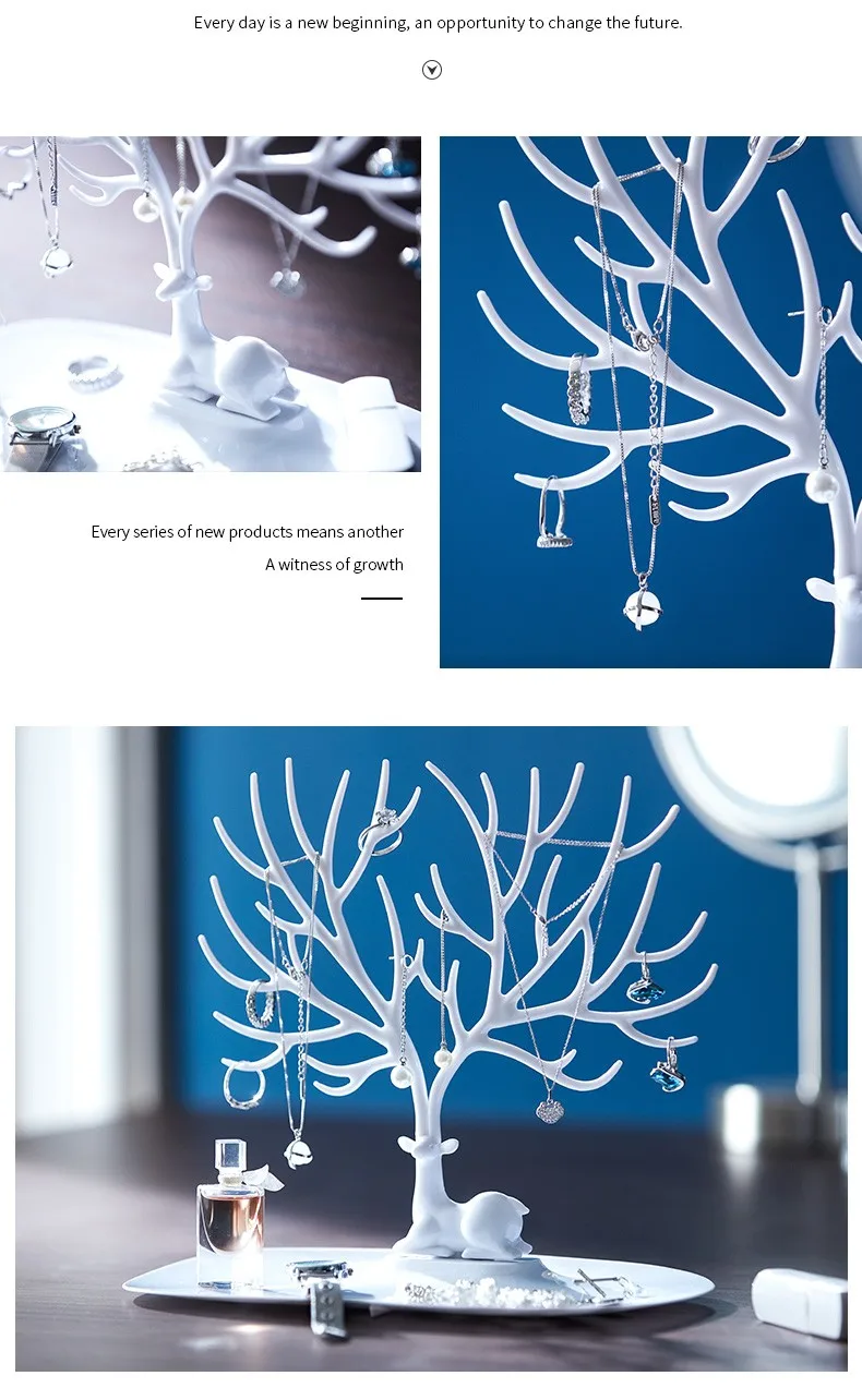 Ювелирные изделия ожерелье серьги/Кольцо/браслет олень Стенд Дисплей Органайзер