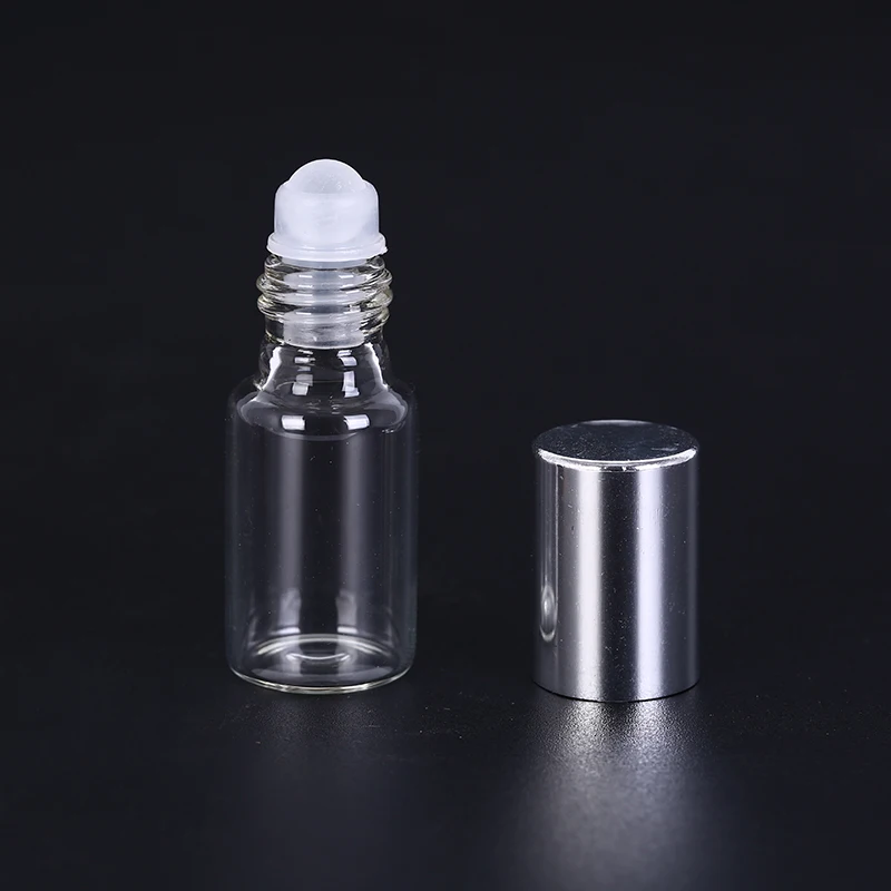 

Clear Glass Essential Oil Roller Bottles with Glass Roller Balls Aromatherapy Perfumes Lip Balms Roll On Bottles 5ml 1Pc