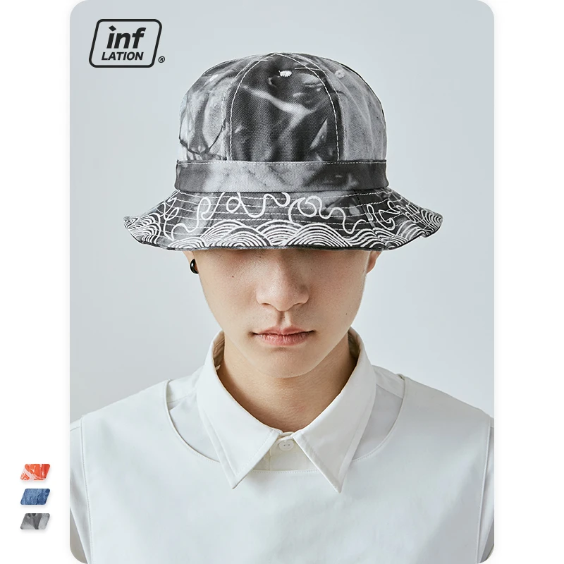 

Инфляция осень зима галстук краситель ведро шляпа для мужчин и женщин рыболовные шапки мужские плоские цветные шляпы для рыбаков 262CI2020