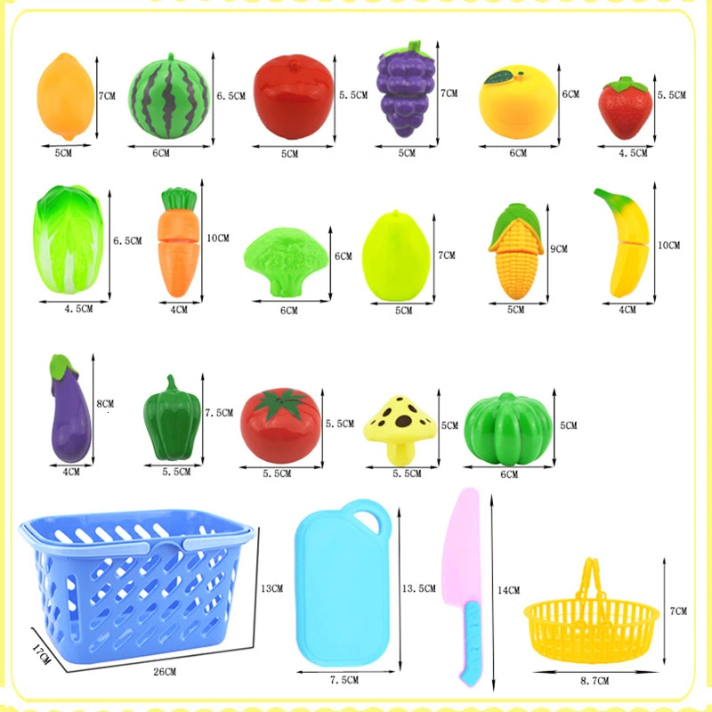 1 комплект игрушка для ролевых игр пластиковая еда имитация фруктов и овощей