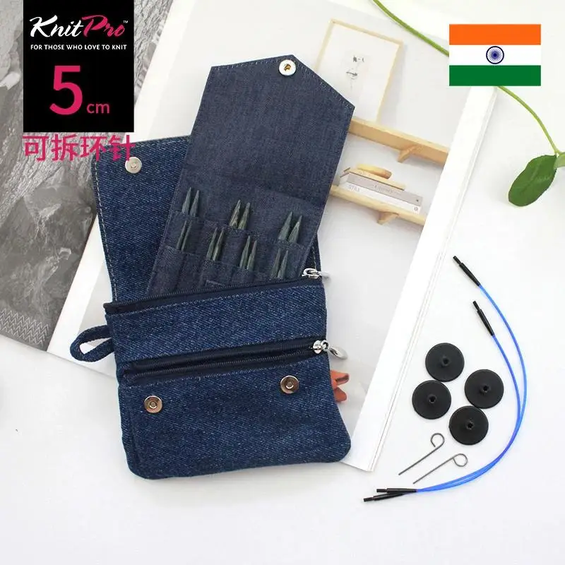Knitpro Mini Denim Набор сменных круглых игл из мини джинсовой ткани для вязания