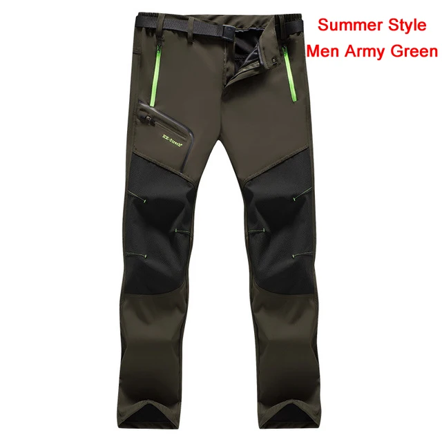 Men Army Green 6XL горная кожа женские мужские водонепроницаемые походные спортивные штаны летние быстросохнущие дышащие уличные треккинговые походные брюки VA234 - Color: Men Army Green