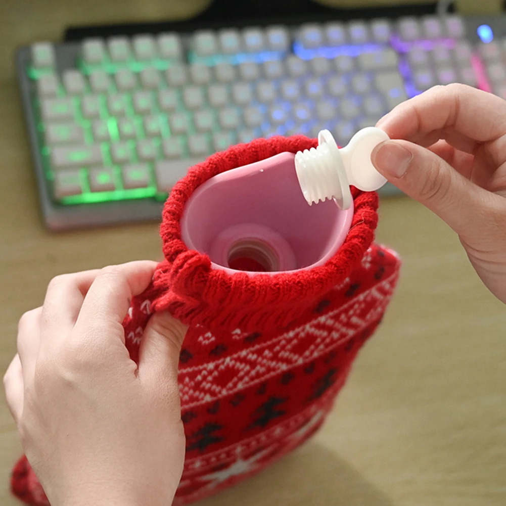 32*20 см сумка для горячей воды мультяшный вязаный чехол большого размера тканевый