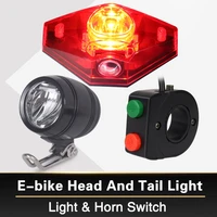 ebike flashlight bicycle light electric bike lantern horn set rear led light 6v 12v 24v 36v 48v 60v 72v bafang ebike accessories