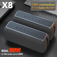 60w big power bluetooth speaker wireless portable column waterproof dsp bass subwoofer music center with voice assistant 6600mah