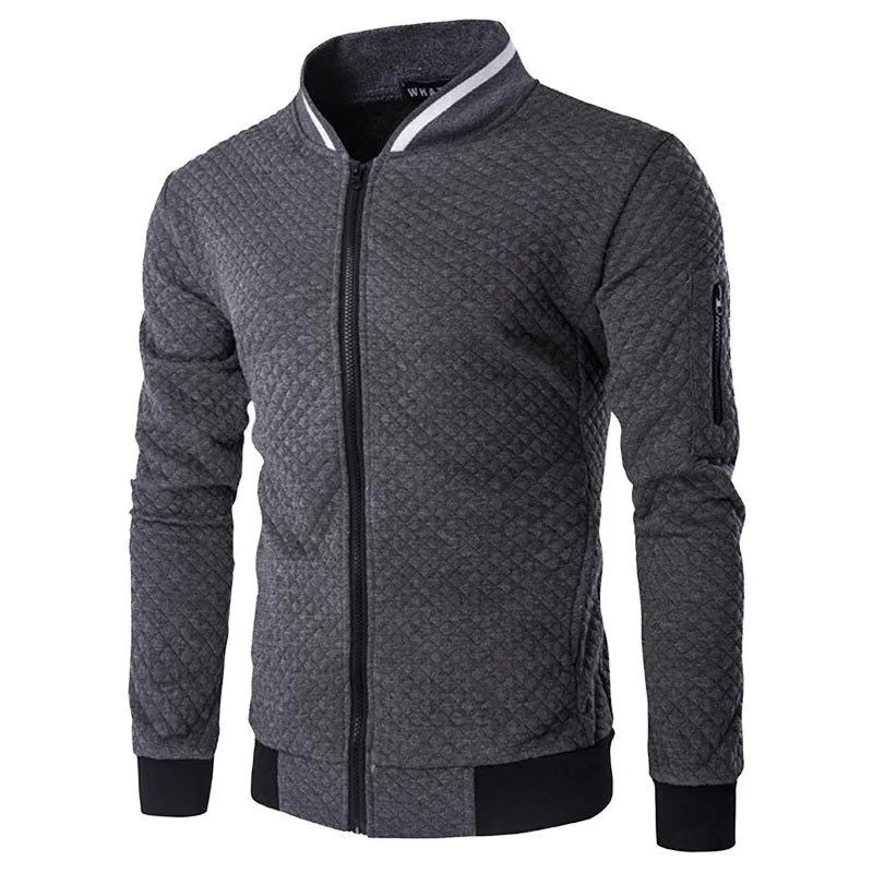 

Spring and autumn men's grain fleece zipper cardigan jacket jacket casual slim fit jacket men