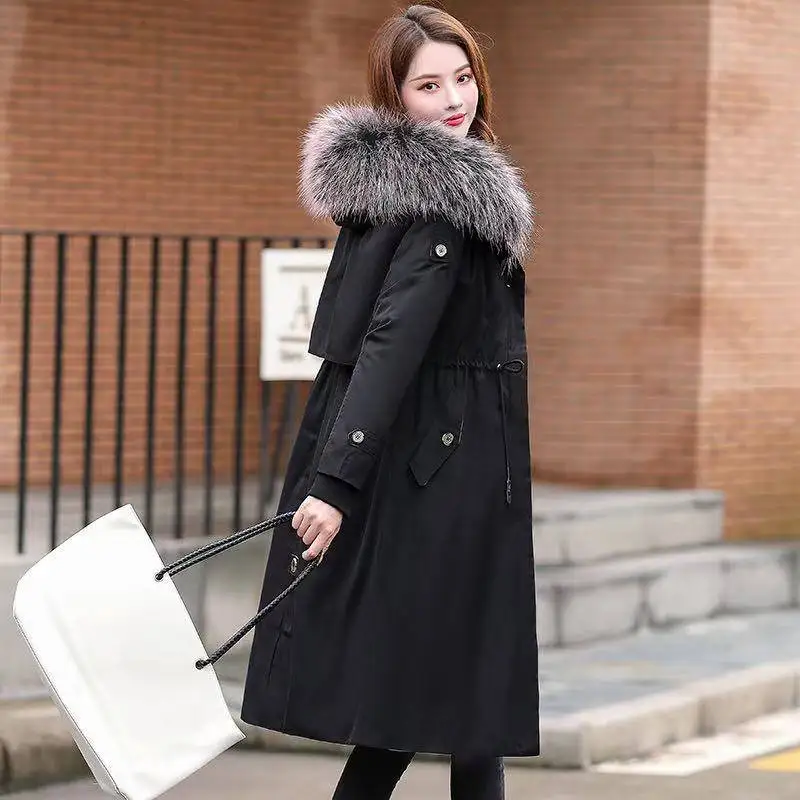 Зимнее утепленное пальто женская уличная куртка с капюшоном для походов и