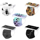 50PCSUnisex Черный кот печатных мягкий Маски Рот Маски Для Взрослых 3-слойный защитный уход за кожей одноразовые маски для лица Mascarilla