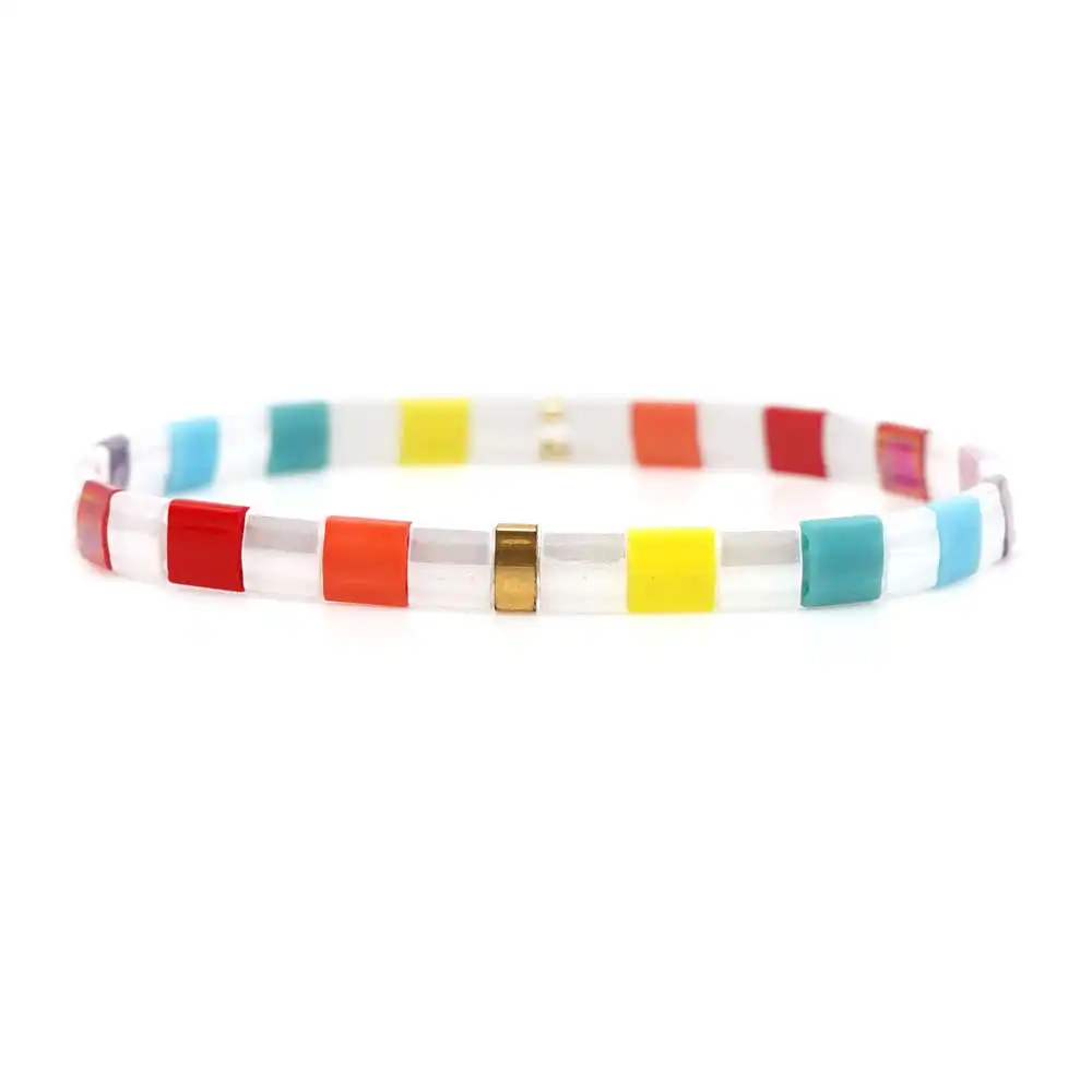 Go2boho MIYUKI браслет Радуга Тила бусины браслеты Pulseira Mujer женские ювелирные изделия Красочные богемные летние пляжные ручной работы