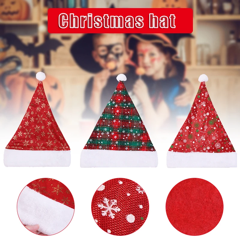 

Рождественские красные классические шапки Санта-Клауса, стандартные аксессуары для праздничного костюма, доставка XIN-Shipping